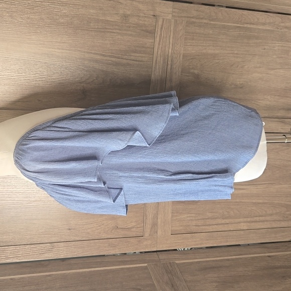 Women's One-Shoulder Blue Top - Picture 3 of 10